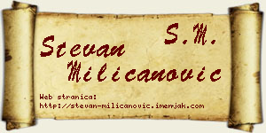 Stevan Milicanović vizit kartica